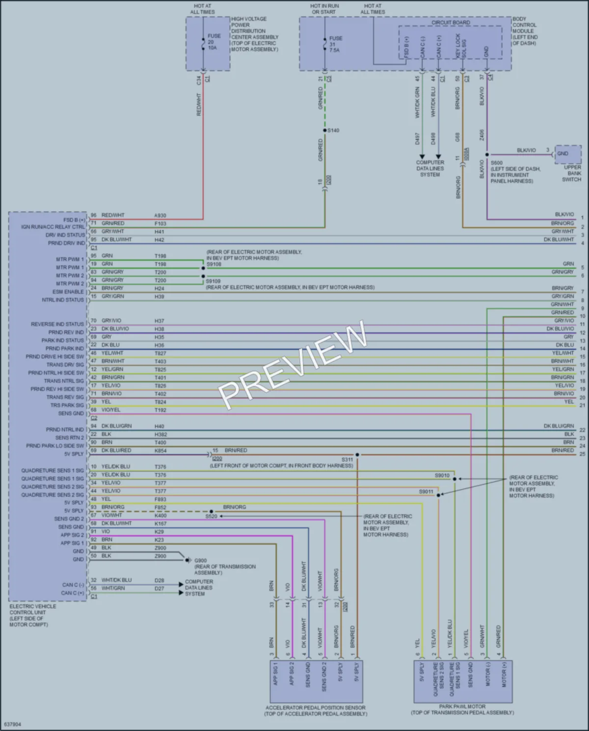 2018 Fiat 500e Transmission wiring diagram preview