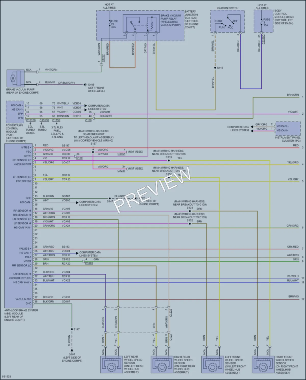 2018 Ford 150Transit Anti Lock Brakes wiring diagram preview
