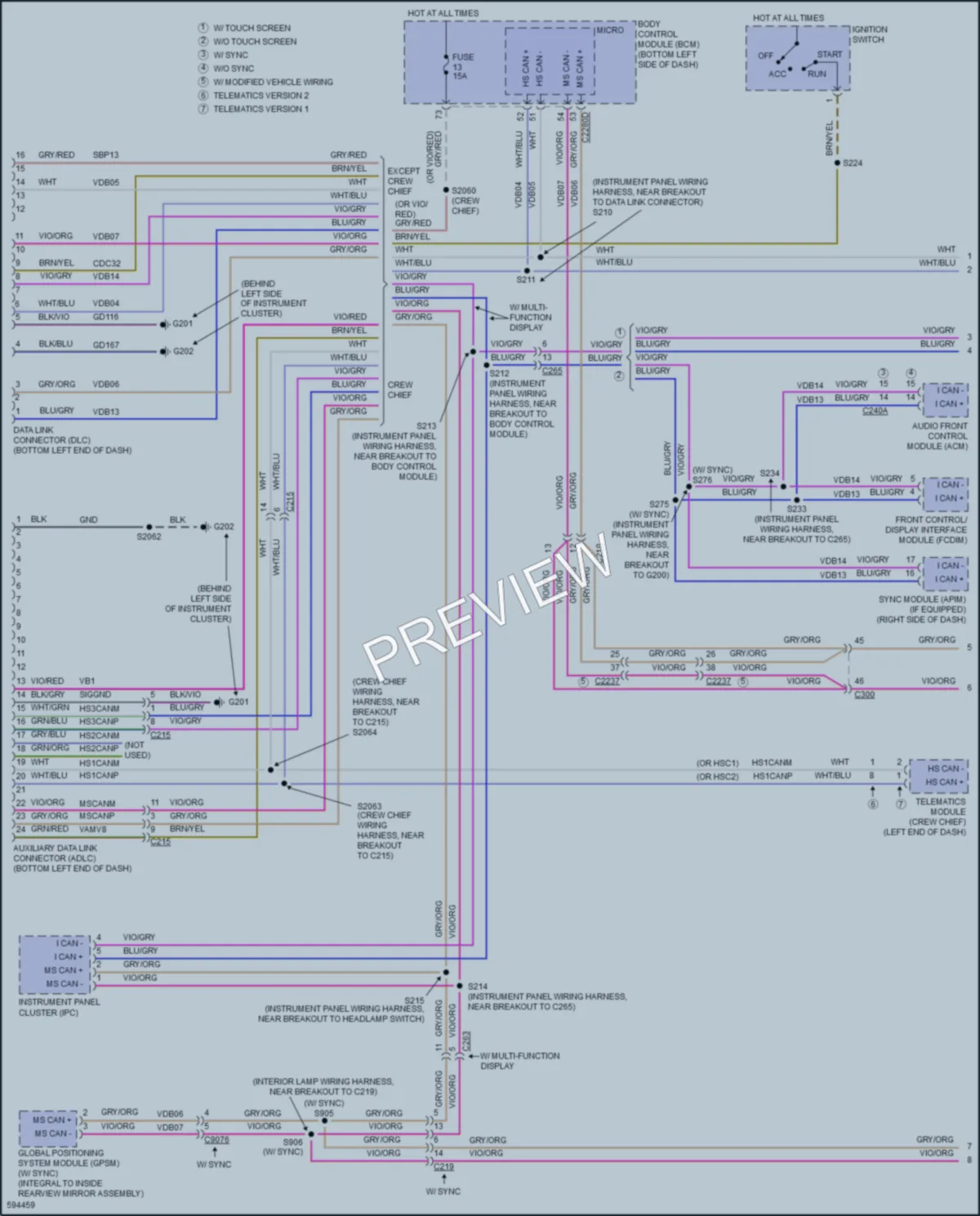 2018 Ford 150Transit Computer Data Lines wiring diagram preview