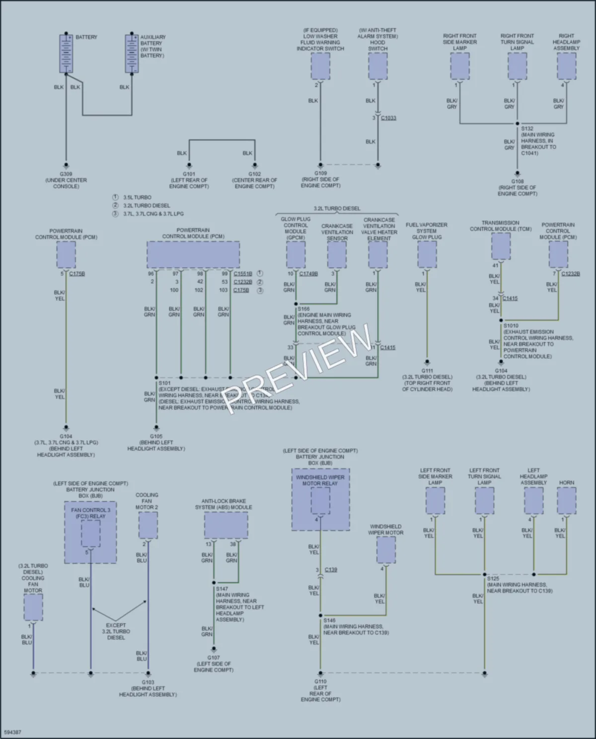 2018 Ford 350HDTransit Ground Distribution wiring diagram preview