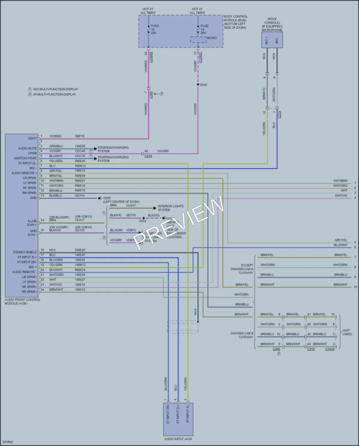 2018 Ford 350HDTransit Radio wiring diagram preview
