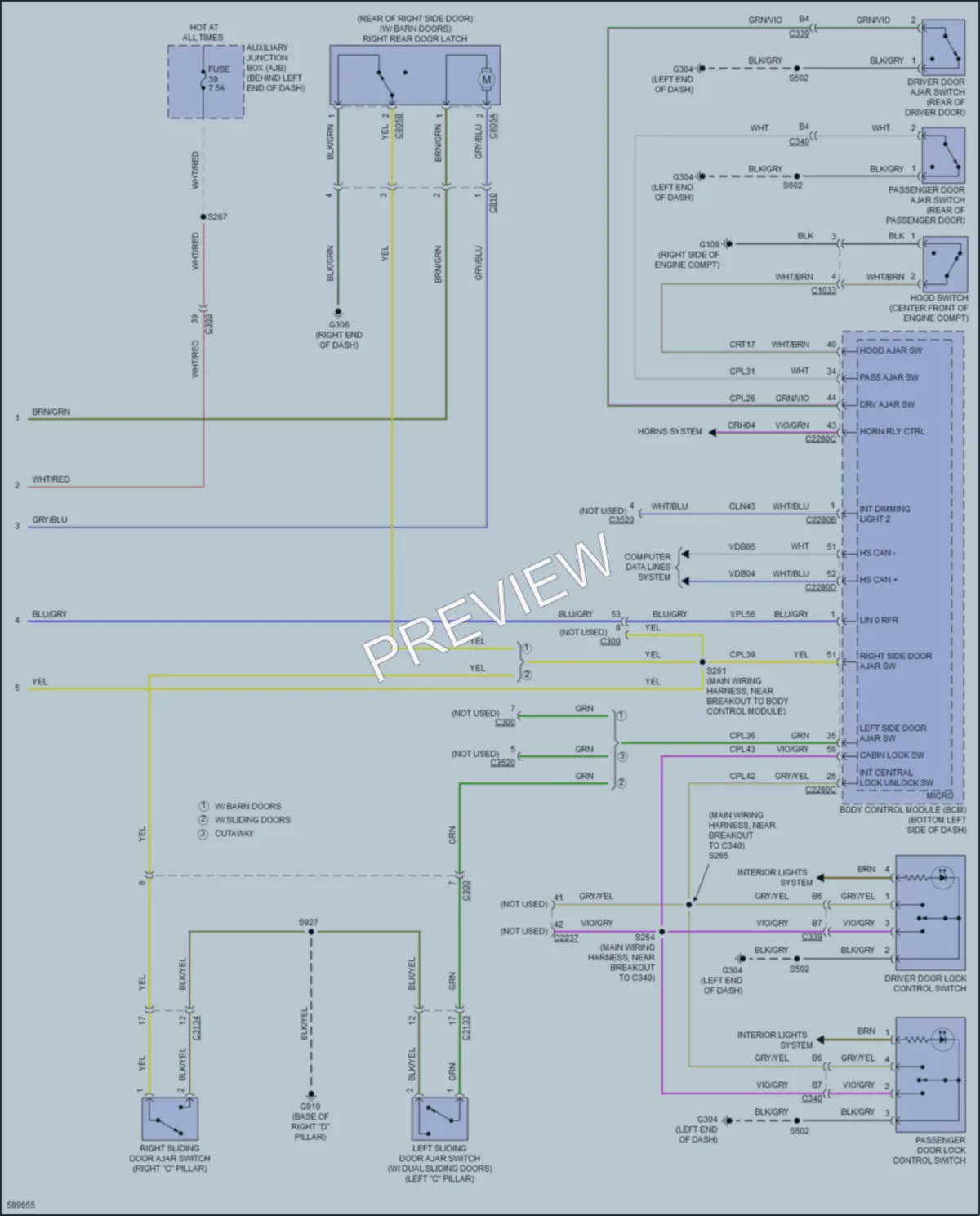 2018 Ford 350Transit Anti Theft wiring diagram preview