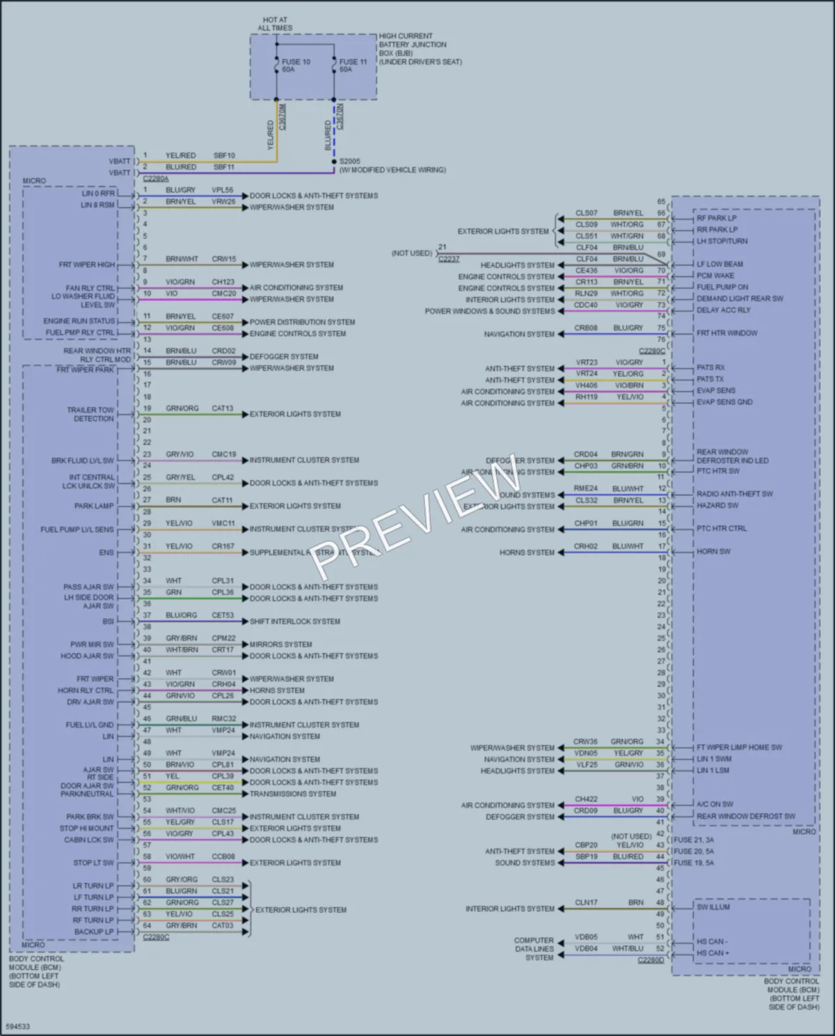 2018 Ford 350Transit Body Control Modules wiring diagram preview