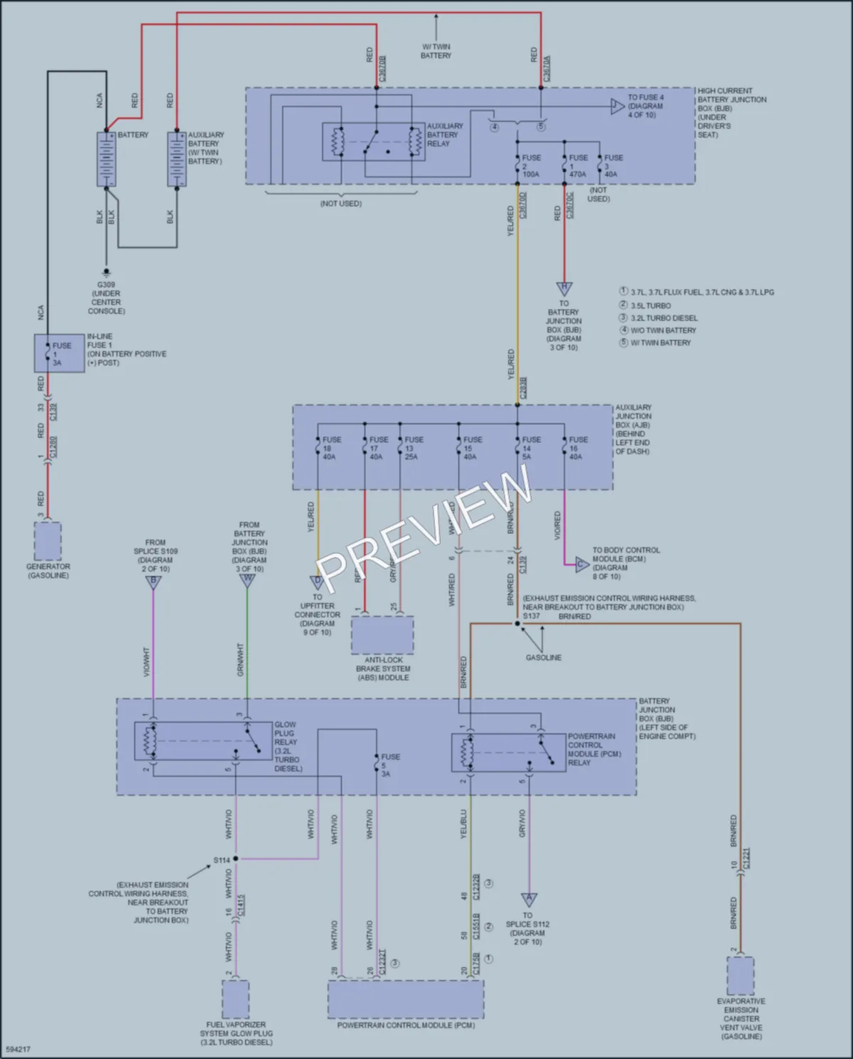 2018 Ford 350Transit Power Distribution wiring diagram preview