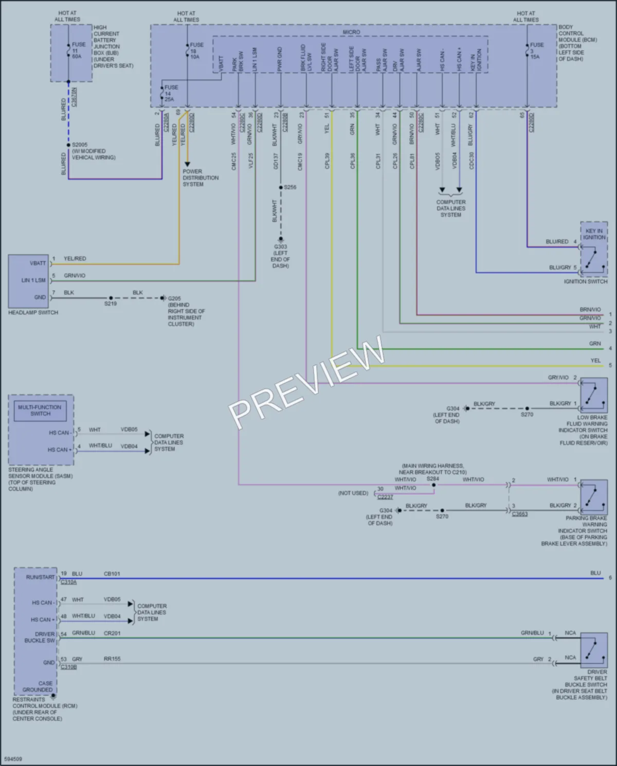 2018 Ford 350Transit Warning Systems wiring diagram preview