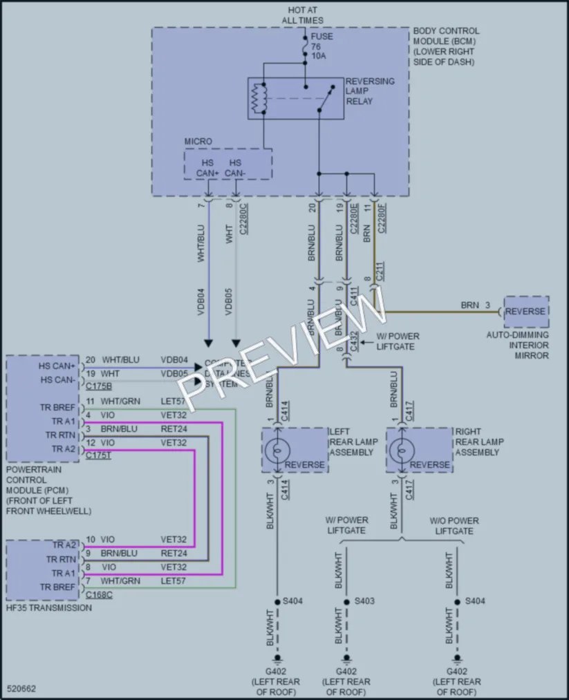 2018 Ford CMaxHybrid Exterior Lights wiring diagram preview