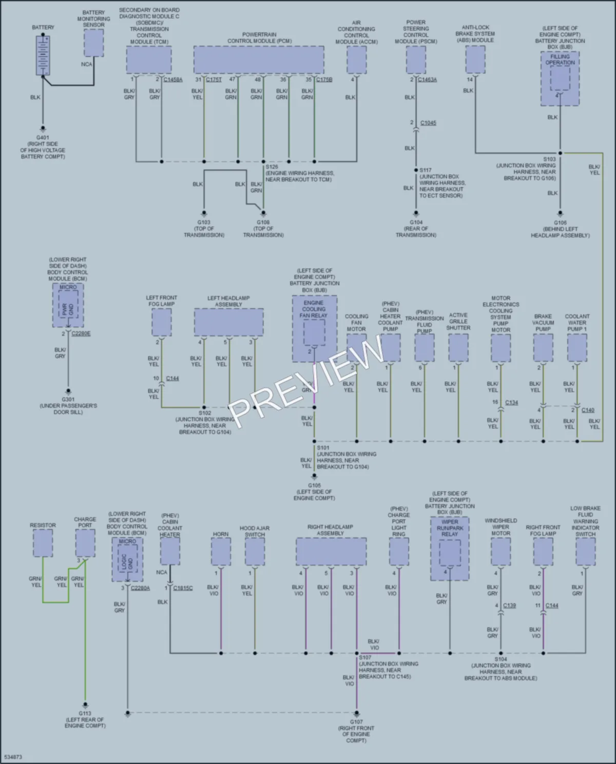 2018 Ford CMaxHybrid Ground Distribution wiring diagram preview