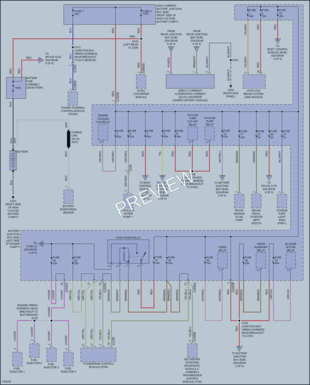 2018 Ford CMaxHybrid Power Distribution wiring diagram preview