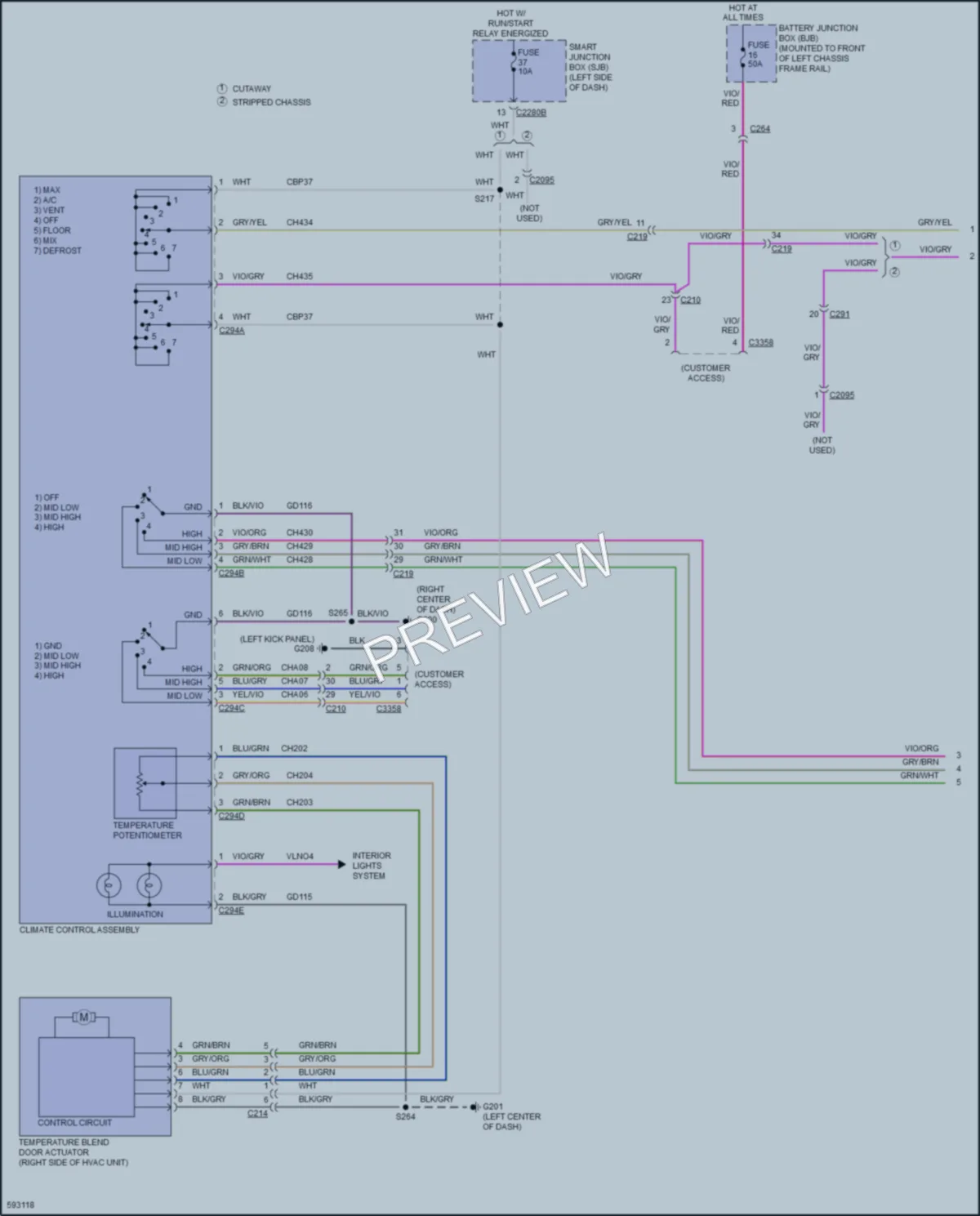 2018 Ford E350Econoline Air Conditioning wiring diagram preview