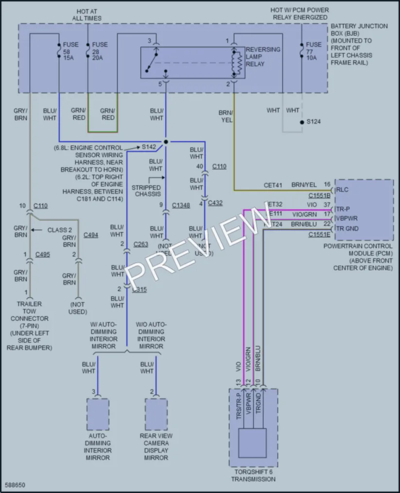2018 Ford E350Econoline Exterior Lights wiring diagram preview