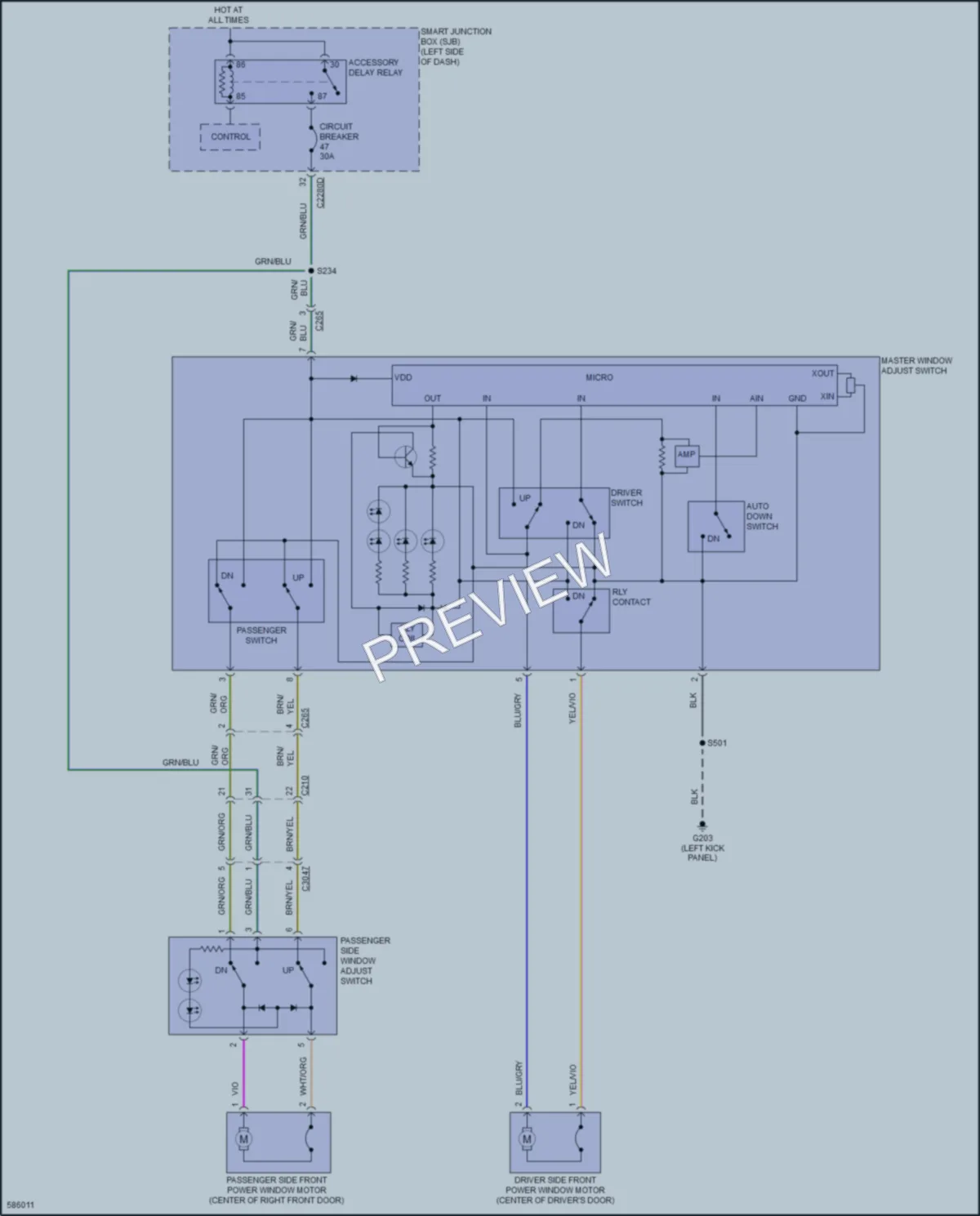 2018 Ford E350Econoline Power Windows wiring diagram preview