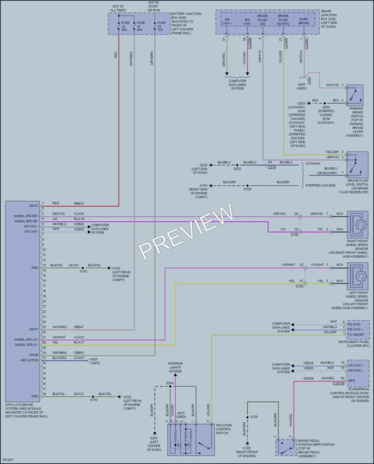 2018 Ford E450Econoline Anti Lock Brakes wiring diagram preview