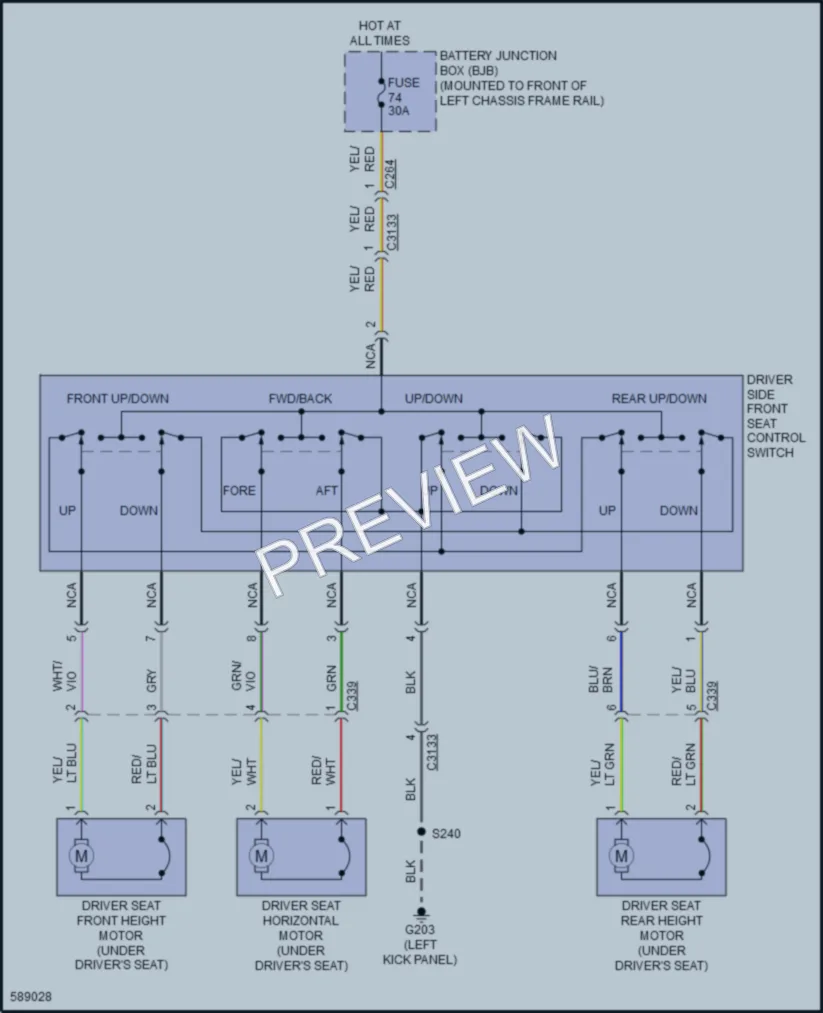 2018 Ford E450Econoline Power Seats wiring diagram preview