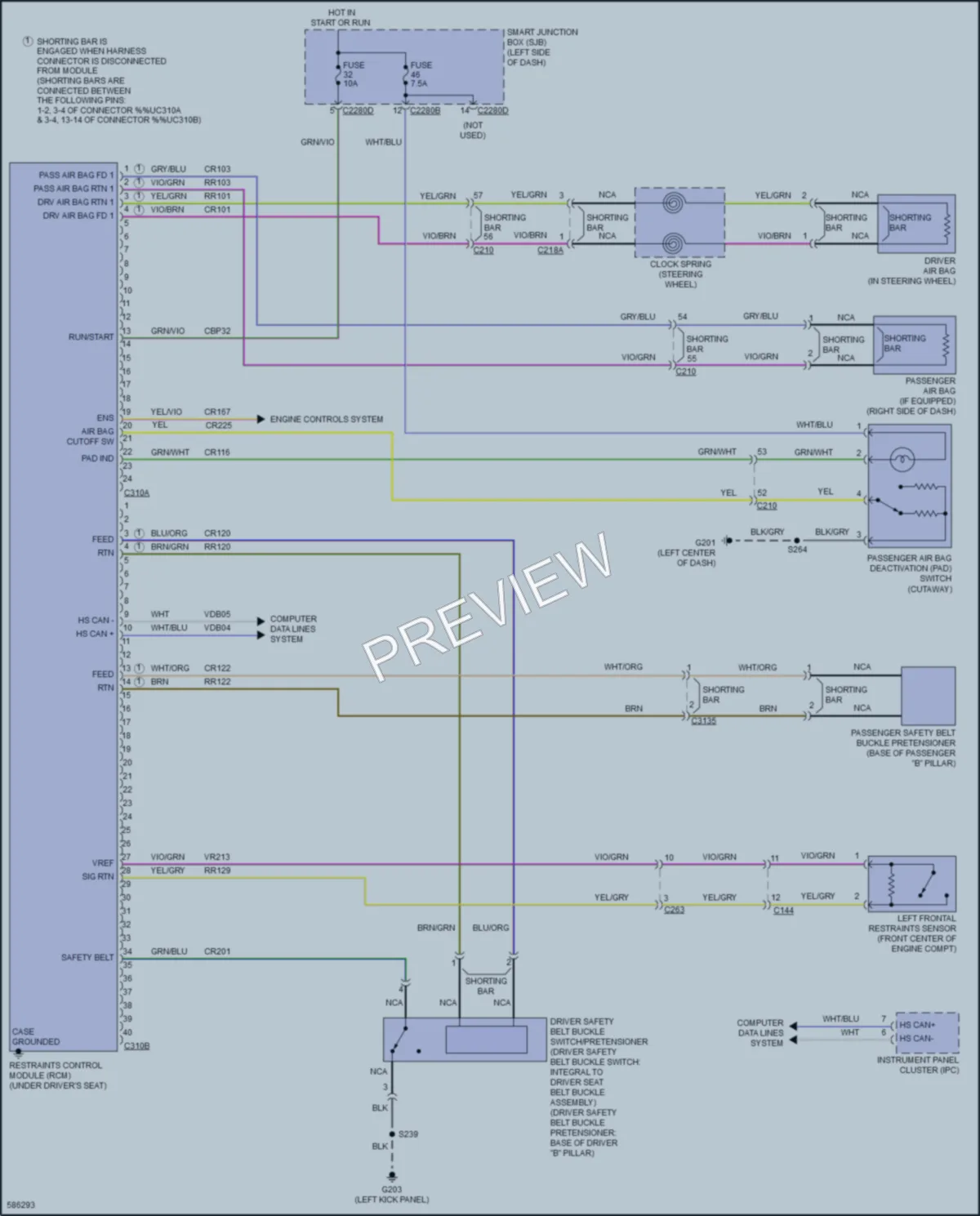 2018 Ford E450Econoline Supplemental Restraints wiring diagram preview