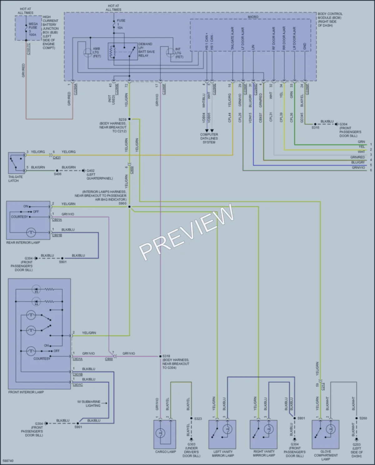 2018 Ford EcoSport Interior Lights wiring diagram preview