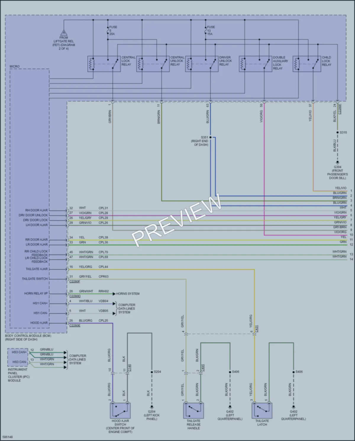 2018 Ford EcoSport Power Door Locks wiring diagram preview