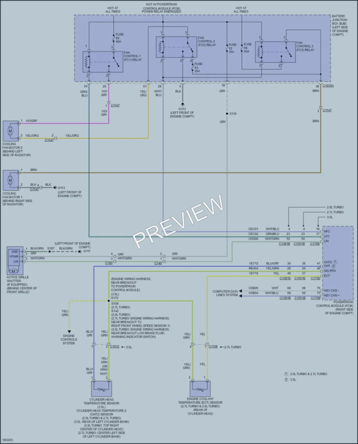2018 Ford Edge Cooling Fan wiring diagram preview