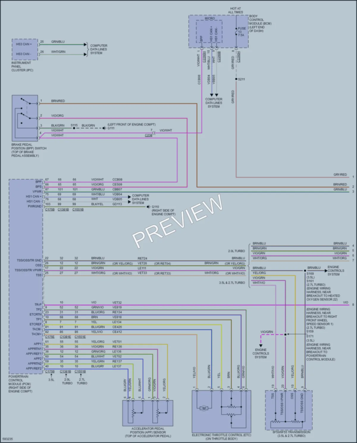 2018 Ford Edge Cruise Control wiring diagram preview