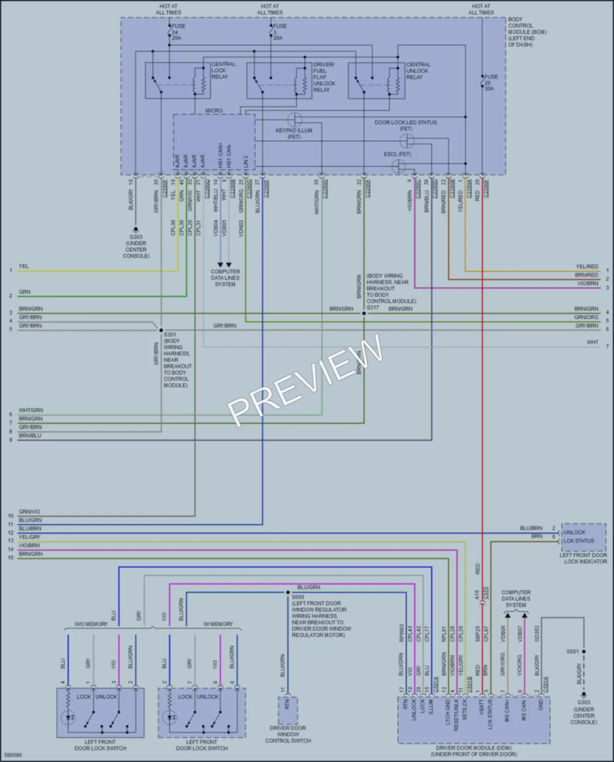 2018 Ford Edge Power Door Locks wiring diagram preview