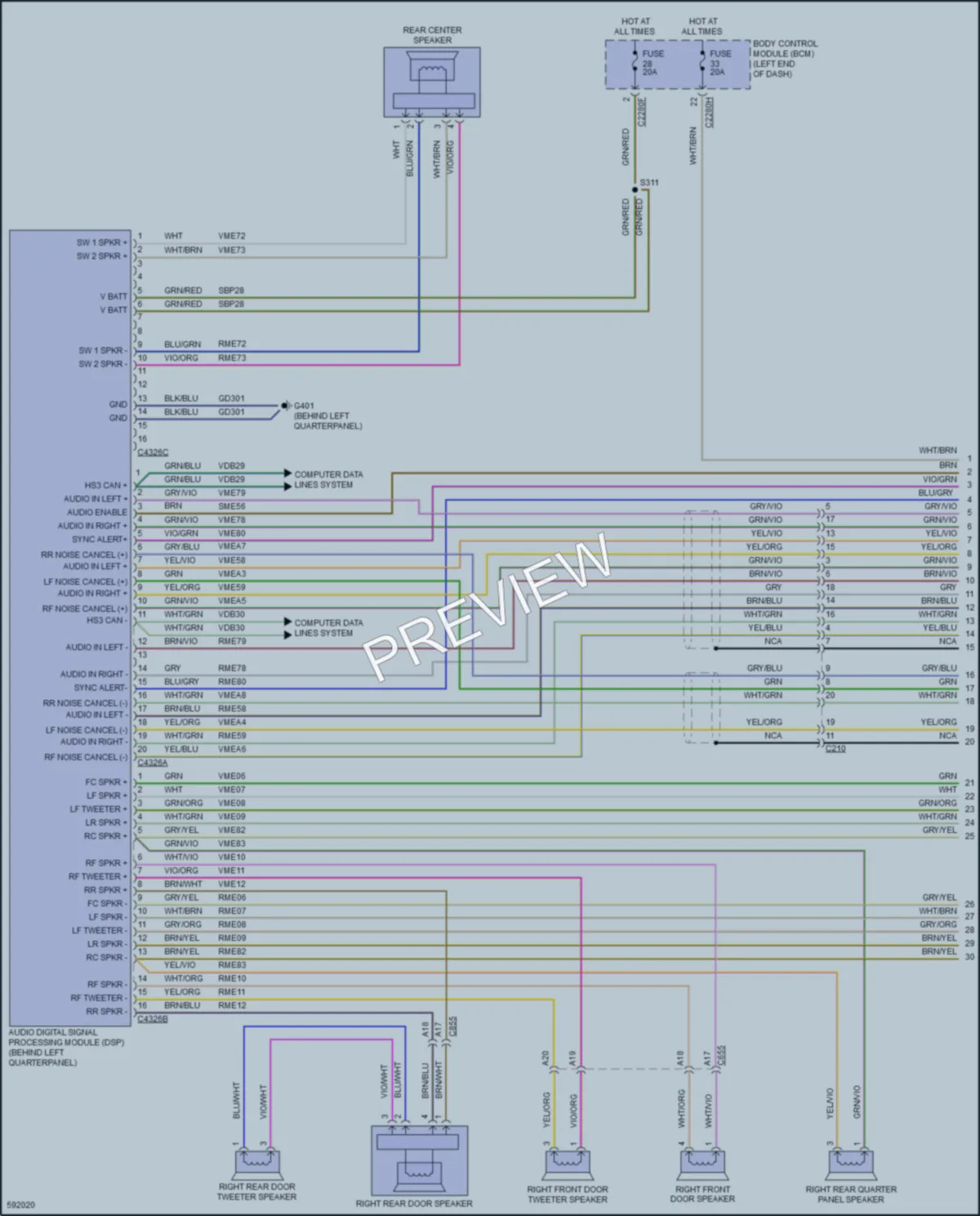 2018 Ford Edge Radio wiring diagram preview