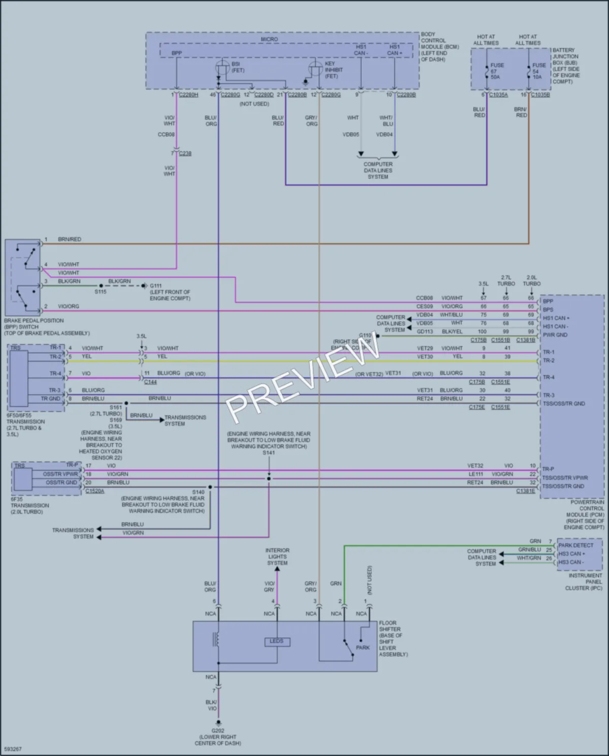 2018 Ford Edge Shift Interlock wiring diagram preview