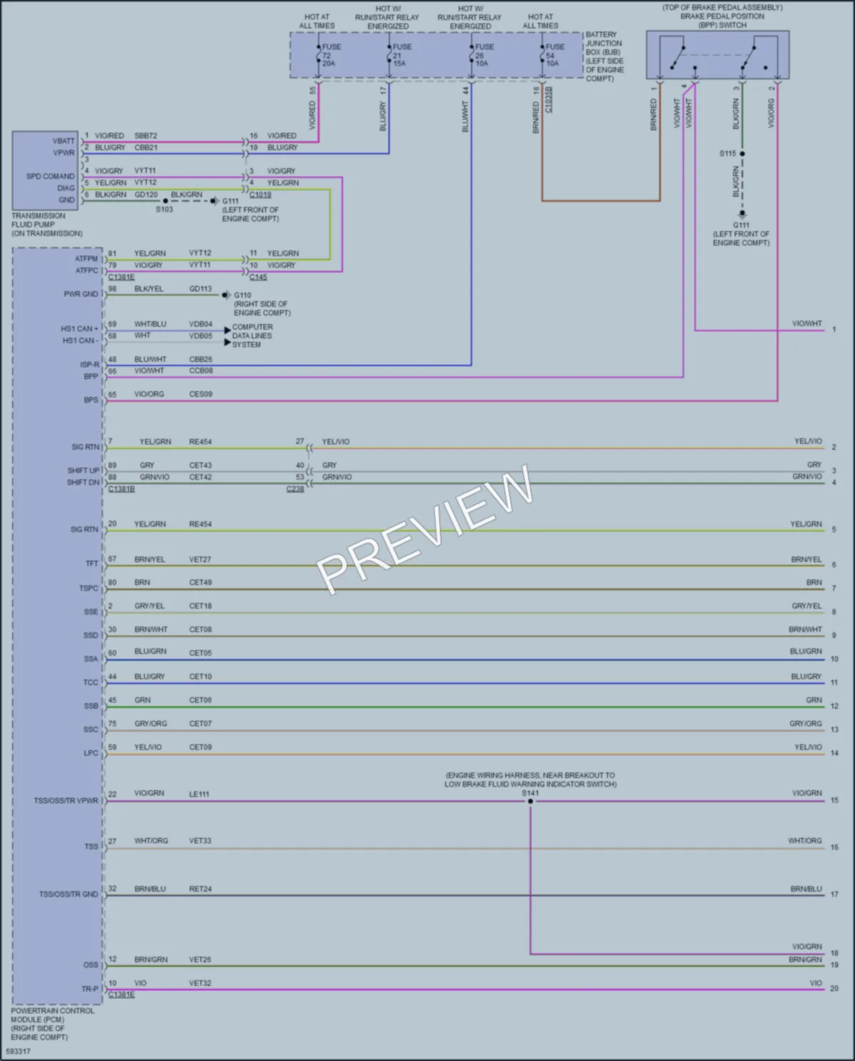 2018 Ford Edge Transmission wiring diagram preview