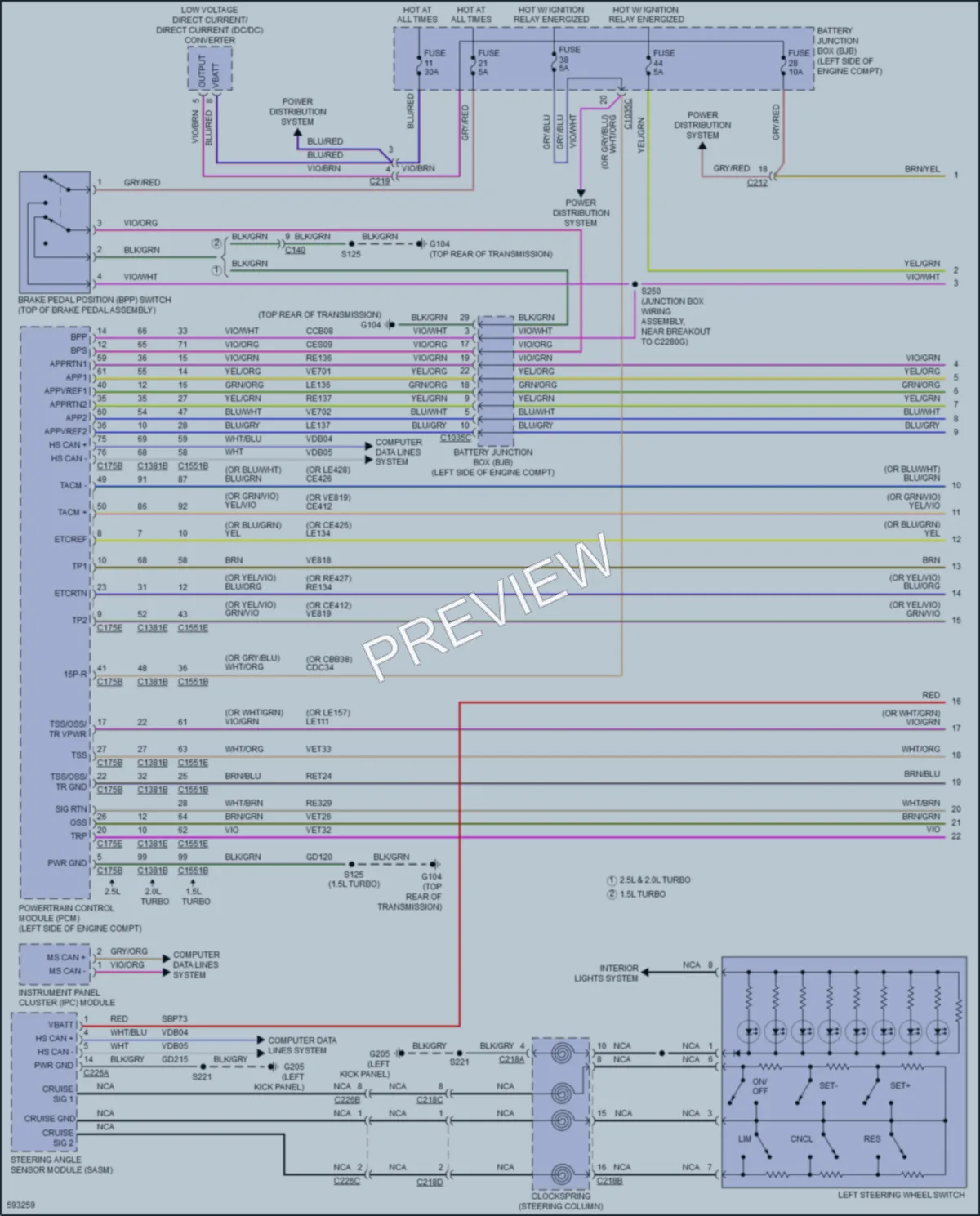 2018 Ford Escape Cruise Control wiring diagram preview