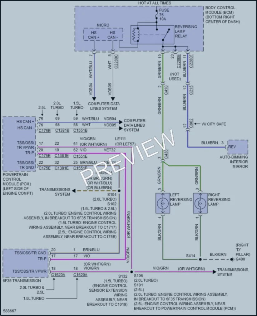 2018 Ford Escape Exterior Lights wiring diagram preview