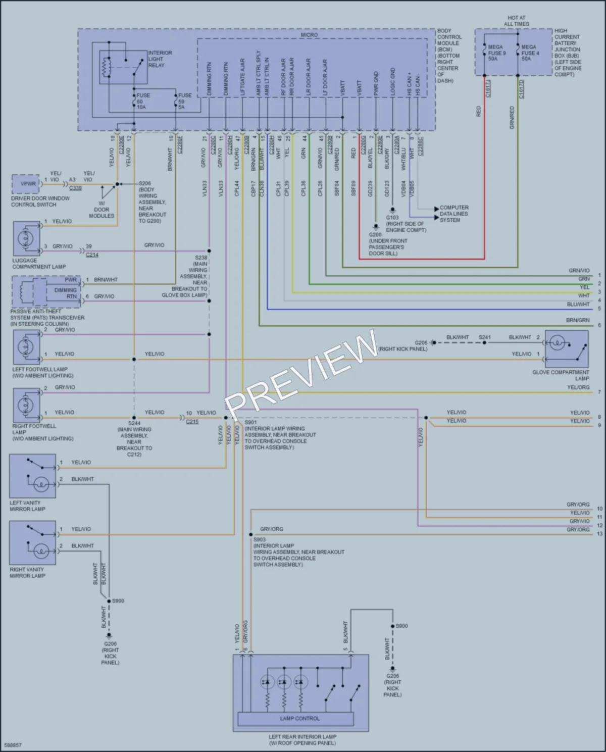 2018 Ford Escape Interior Lights wiring diagram preview