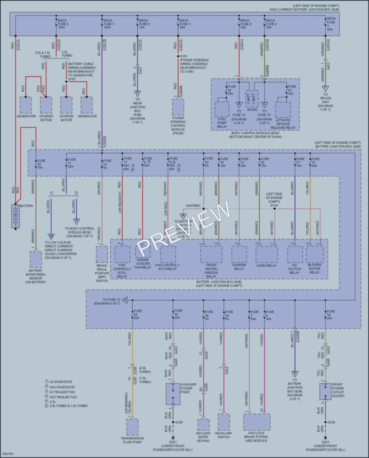 2018 Ford Escape Power Distribution wiring diagram preview