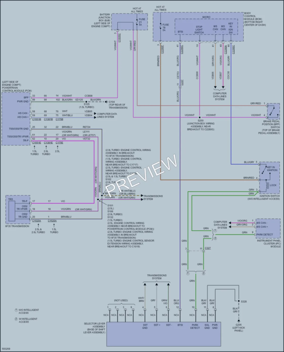 2018 Ford Escape Shift Interlock wiring diagram preview