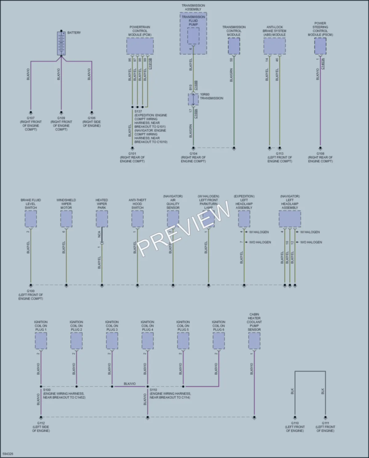 2018 Ford Expedition Ground Distribution wiring diagram preview
