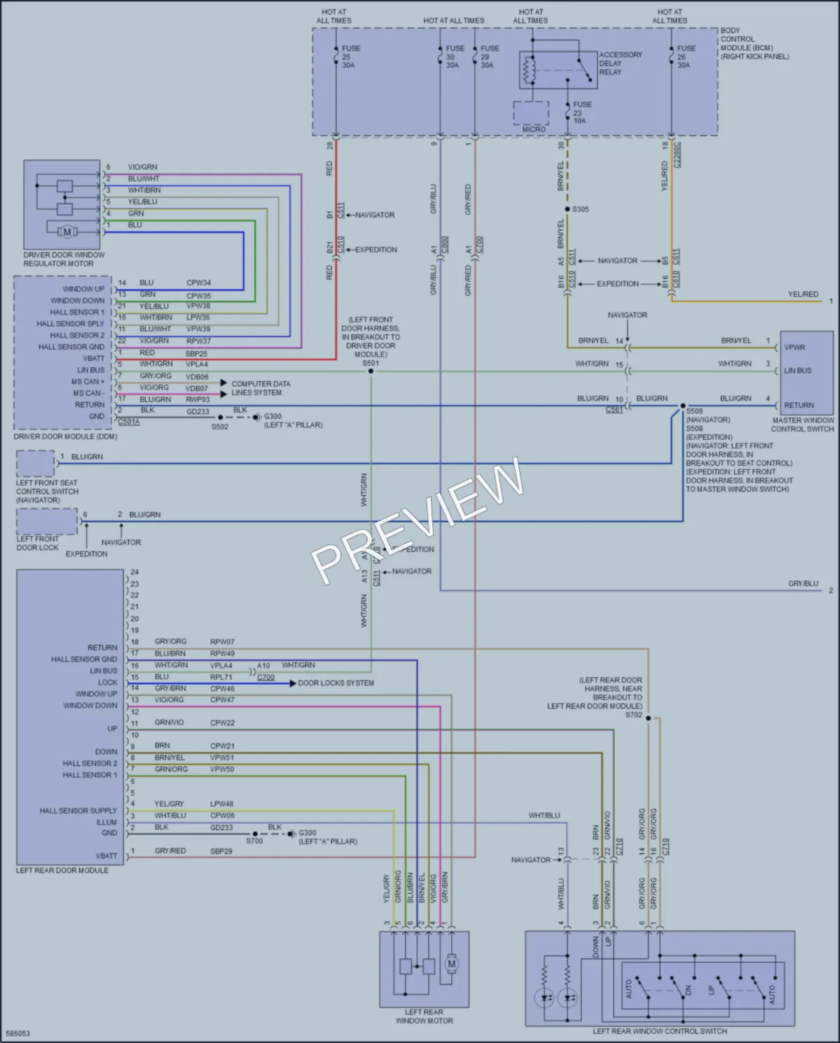 2018 Ford ExpeditionMAX Power Windows wiring diagram preview