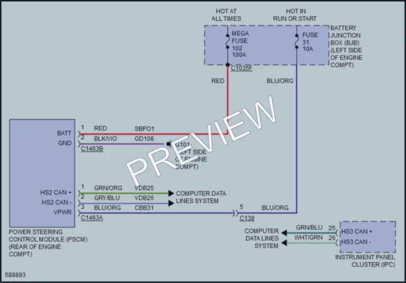 2018 Ford Explorer Electronic Power Steering wiring diagram preview