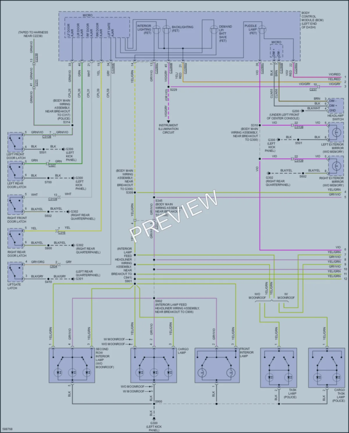 2018 Ford Explorer Interior Lights wiring diagram preview