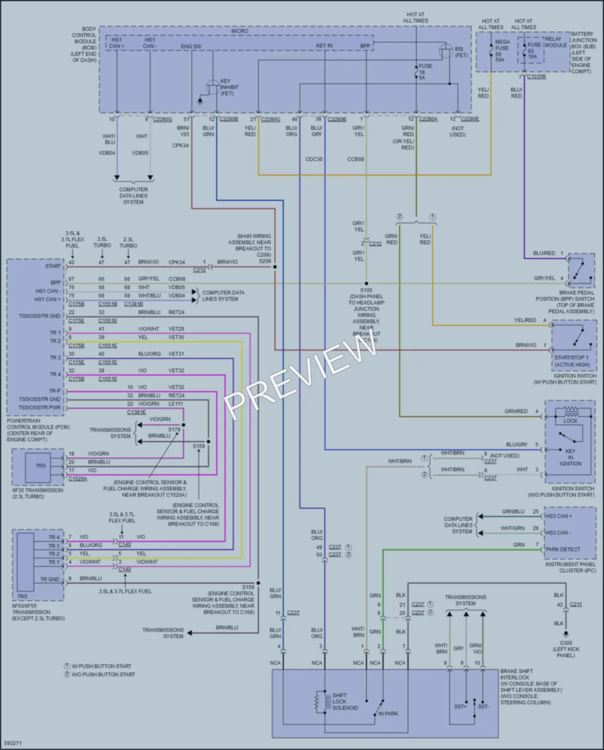 2018 Ford Explorer Shift Interlock wiring diagram preview