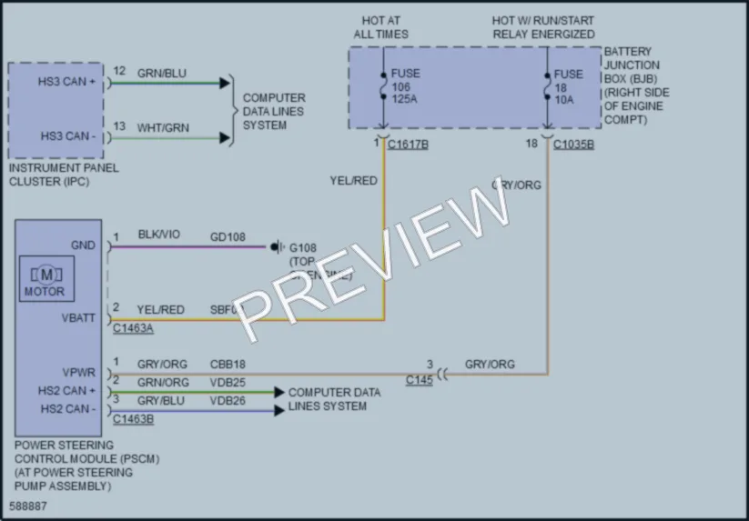 2018 Ford F150 Electronic Power Steering wiring diagram preview