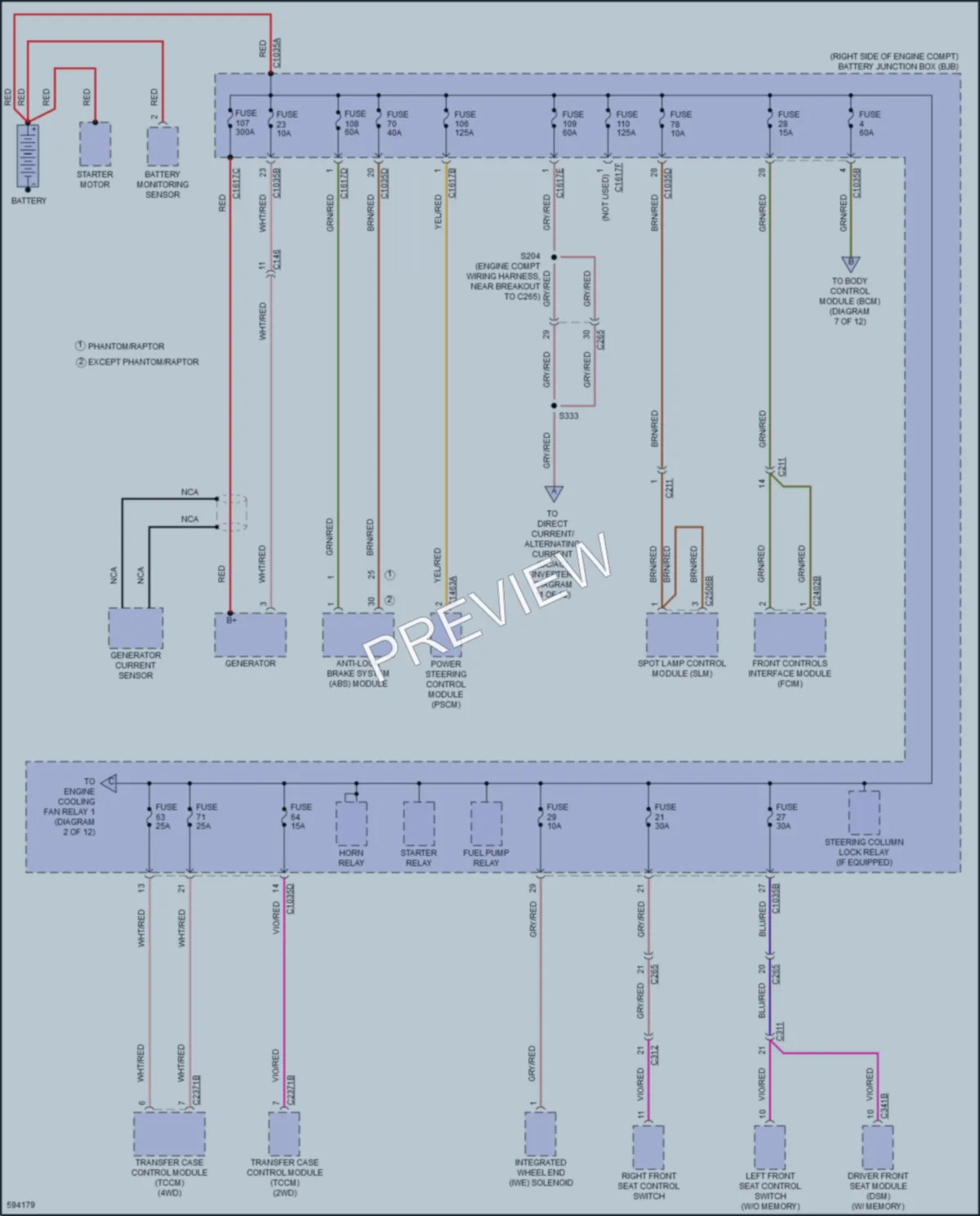 2018 Ford F150 Power Distribution wiring diagram preview