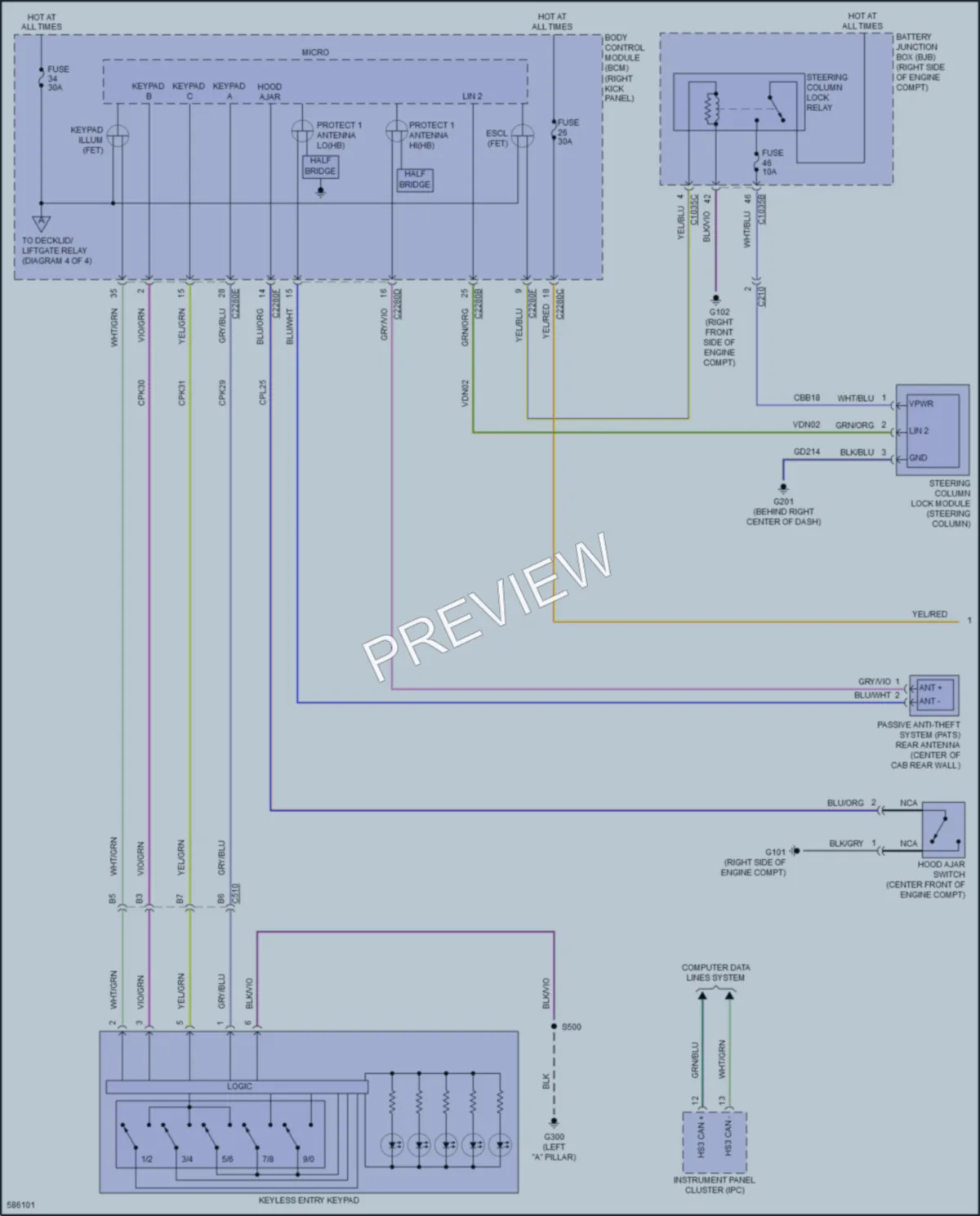 2018 Ford F150 Power Door Locks wiring diagram preview
