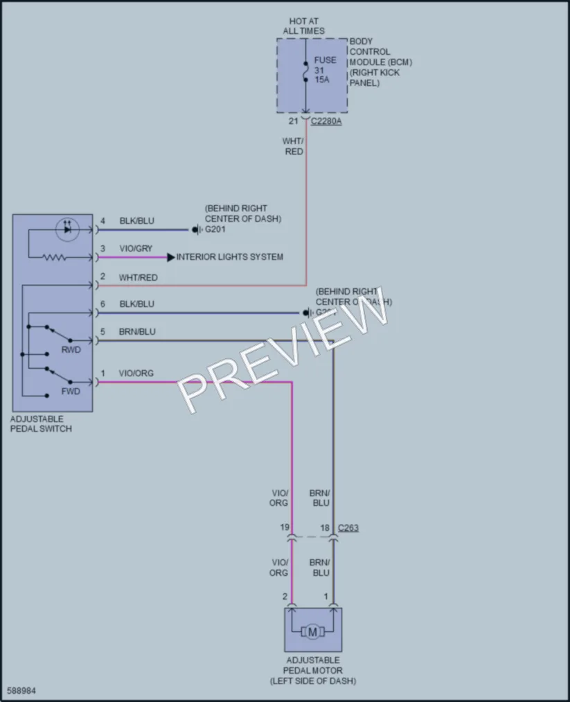 2018 Ford F150 Power Seats wiring diagram preview