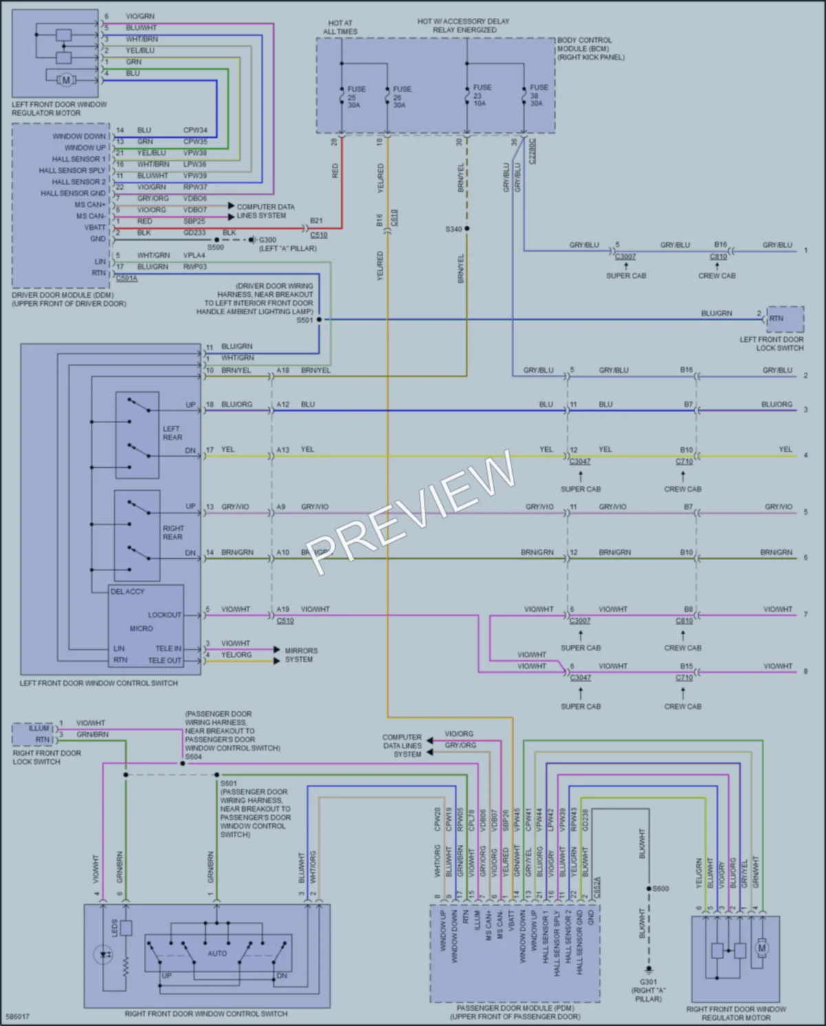 2018 Ford F150 Power Windows wiring diagram preview