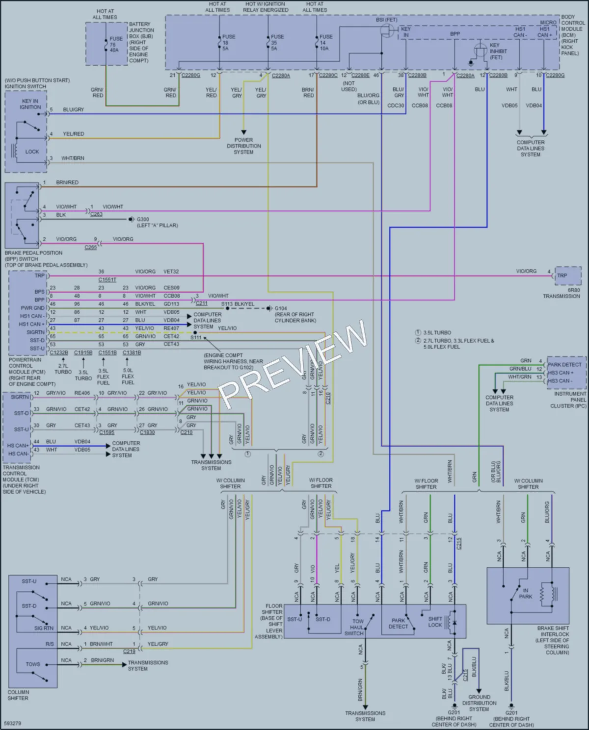 2018 Ford F150 Shift Interlock wiring diagram preview