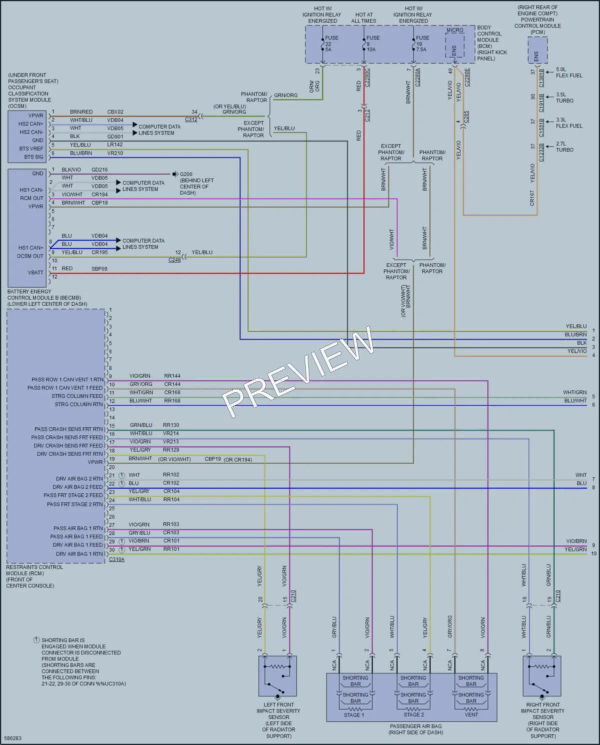 2018 Ford F150 Supplemental Restraints wiring diagram preview