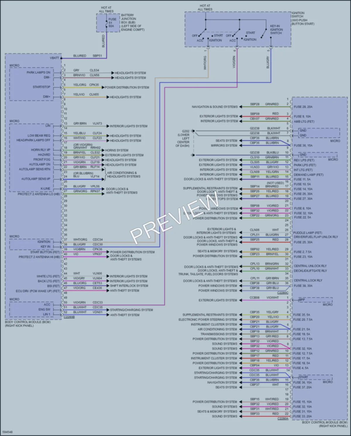 2018 Ford F250SuperDuty Body Control Modules wiring diagram preview
