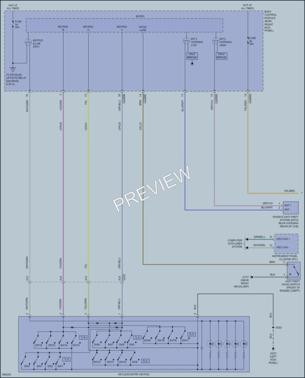 2018 Ford F450SuperDuty Anti Theft wiring diagram preview