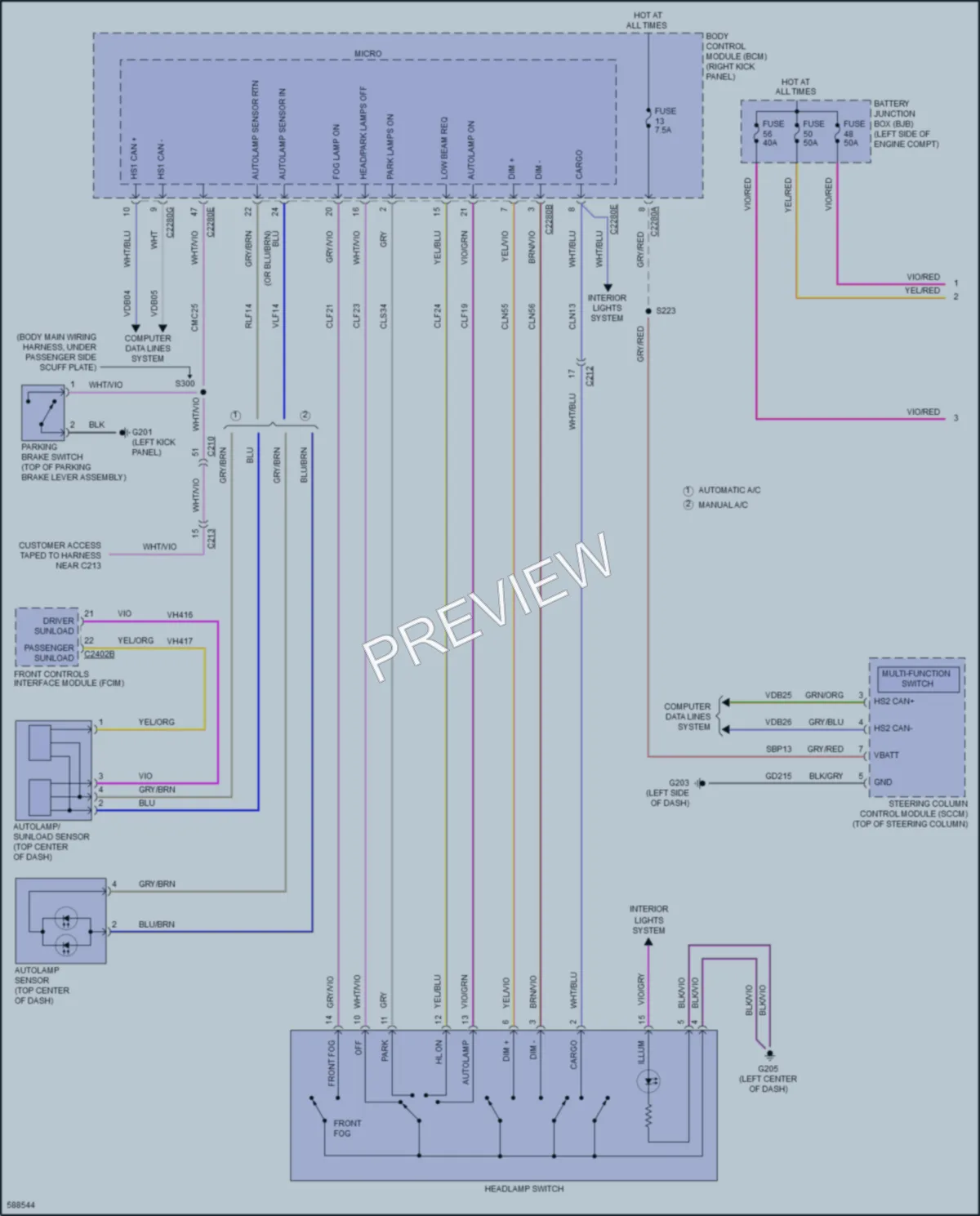 2018 Ford F450SuperDuty Headlights wiring diagram preview