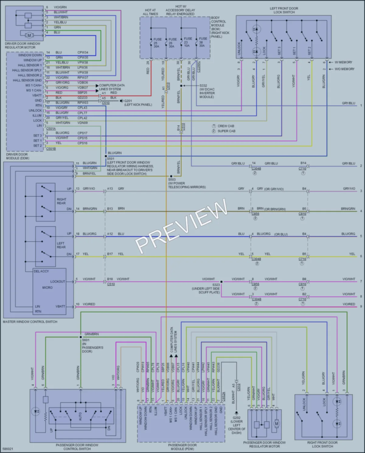2018 Ford F450SuperDuty Power Windows wiring diagram preview