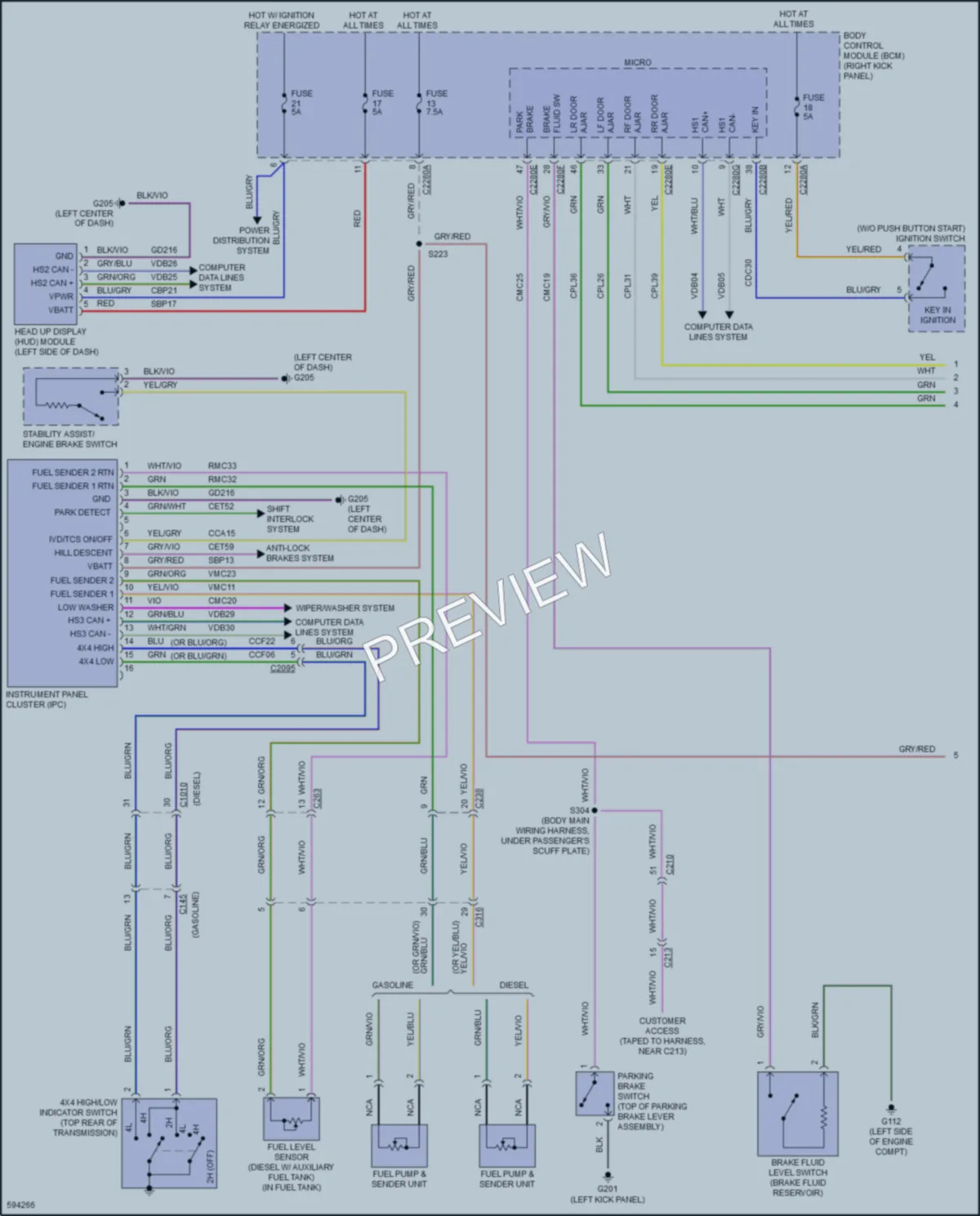 2018 Ford F550ChsCab Instrument Cluster wiring diagram preview