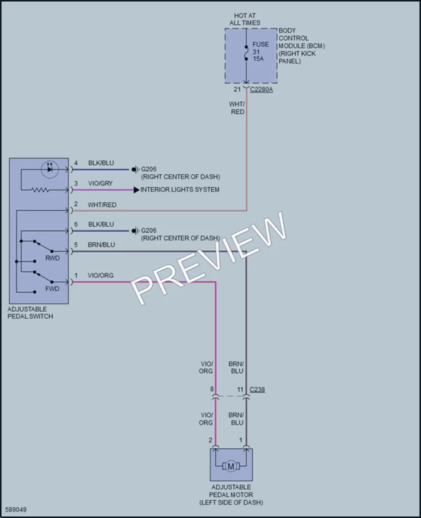 2018 Ford F550ChsCab Power Seats wiring diagram preview