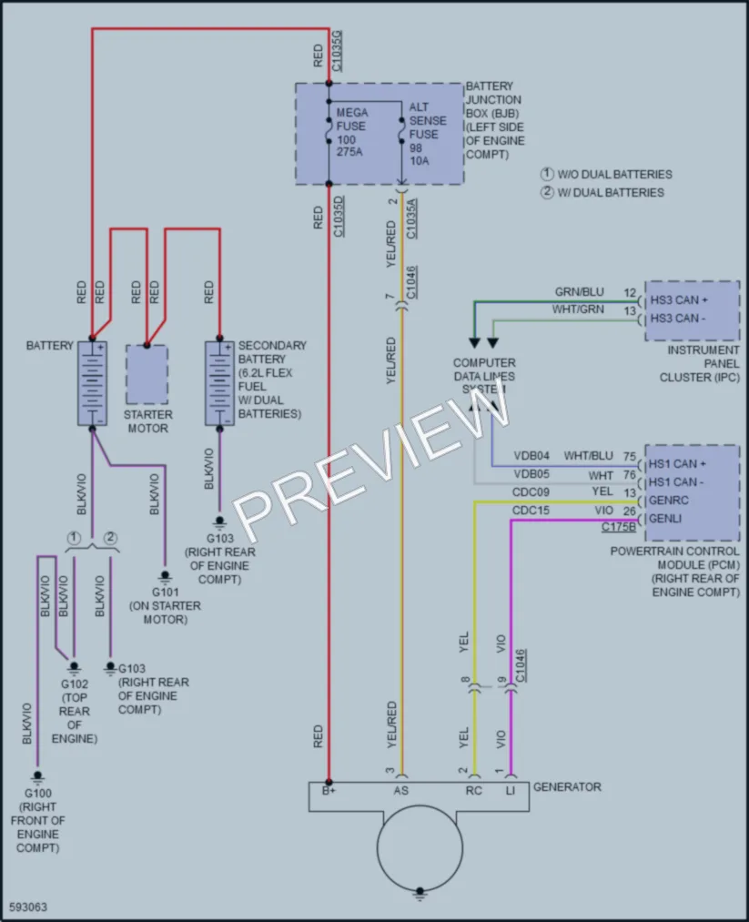 2018 Ford F550ChsCab Starting Charging wiring diagram preview